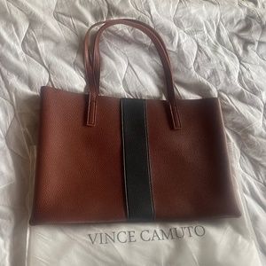 Vince Camuto Vegan Brown Leather Tote
